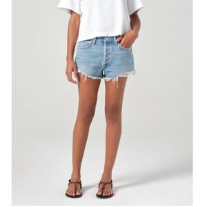 Agolde Parker Classic Blue Denim Women's Shorts